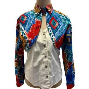Vintage 90s Roughrider Western Cowgirl Cutout Lattice Blouse